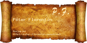 Péter Florentin névjegykártya